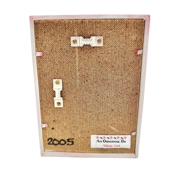 Handcrafted Shadow Box 7.5 x 5.5 x 3 Red Teddy Bear Christmas - Picture 4 of 7